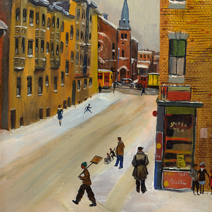 An Oil On Canvas Winter Painting By Allan Rohan Crite.