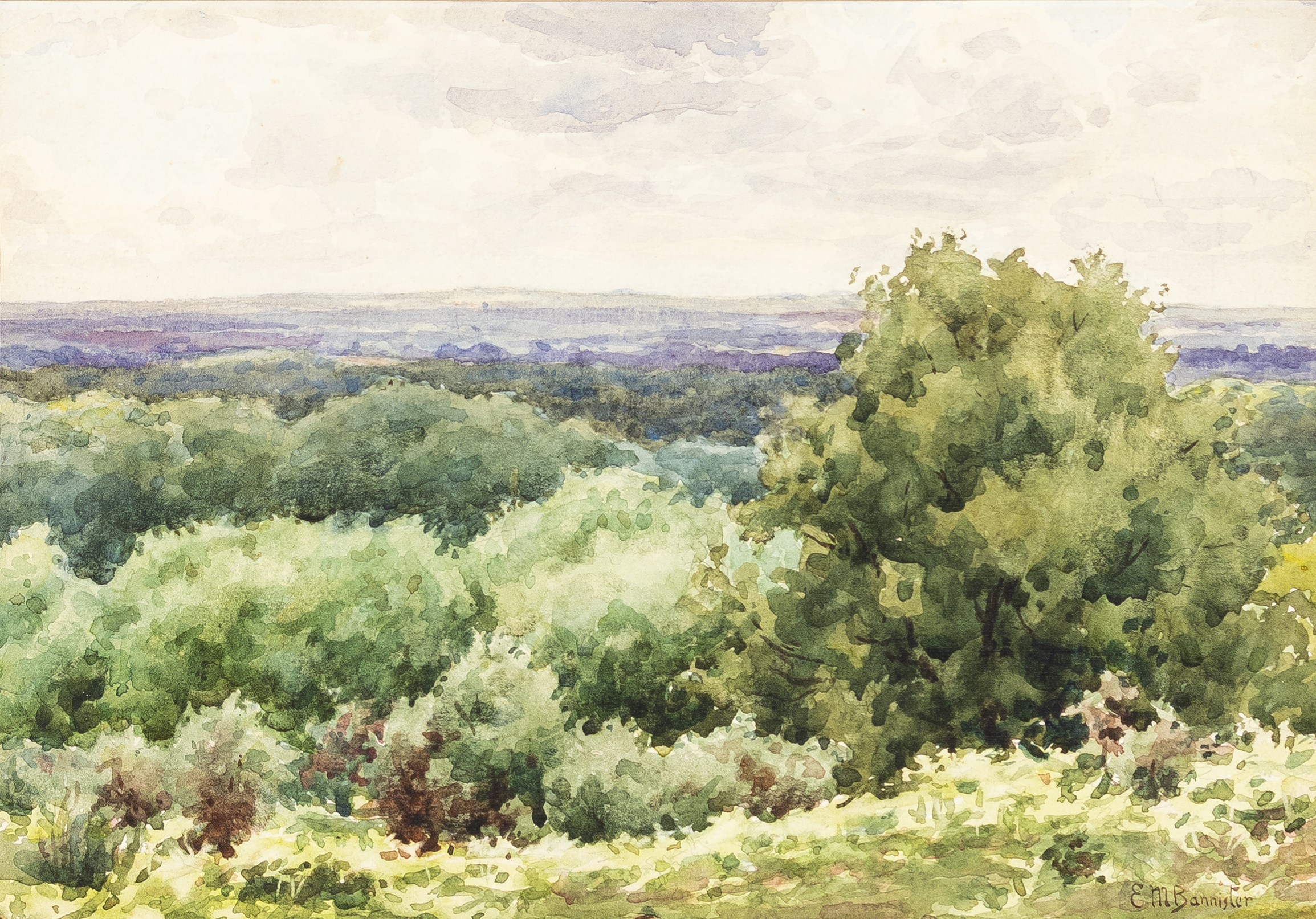 An Impressionistic Landscape Painting By Edward Bannister.
