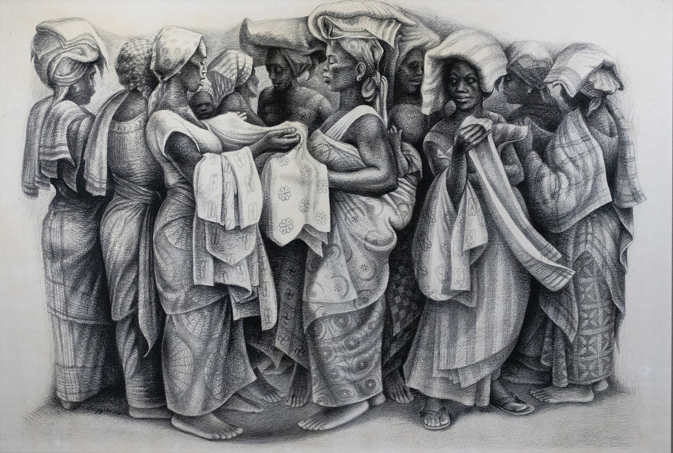 A Monumental Drawing By John Biggers.