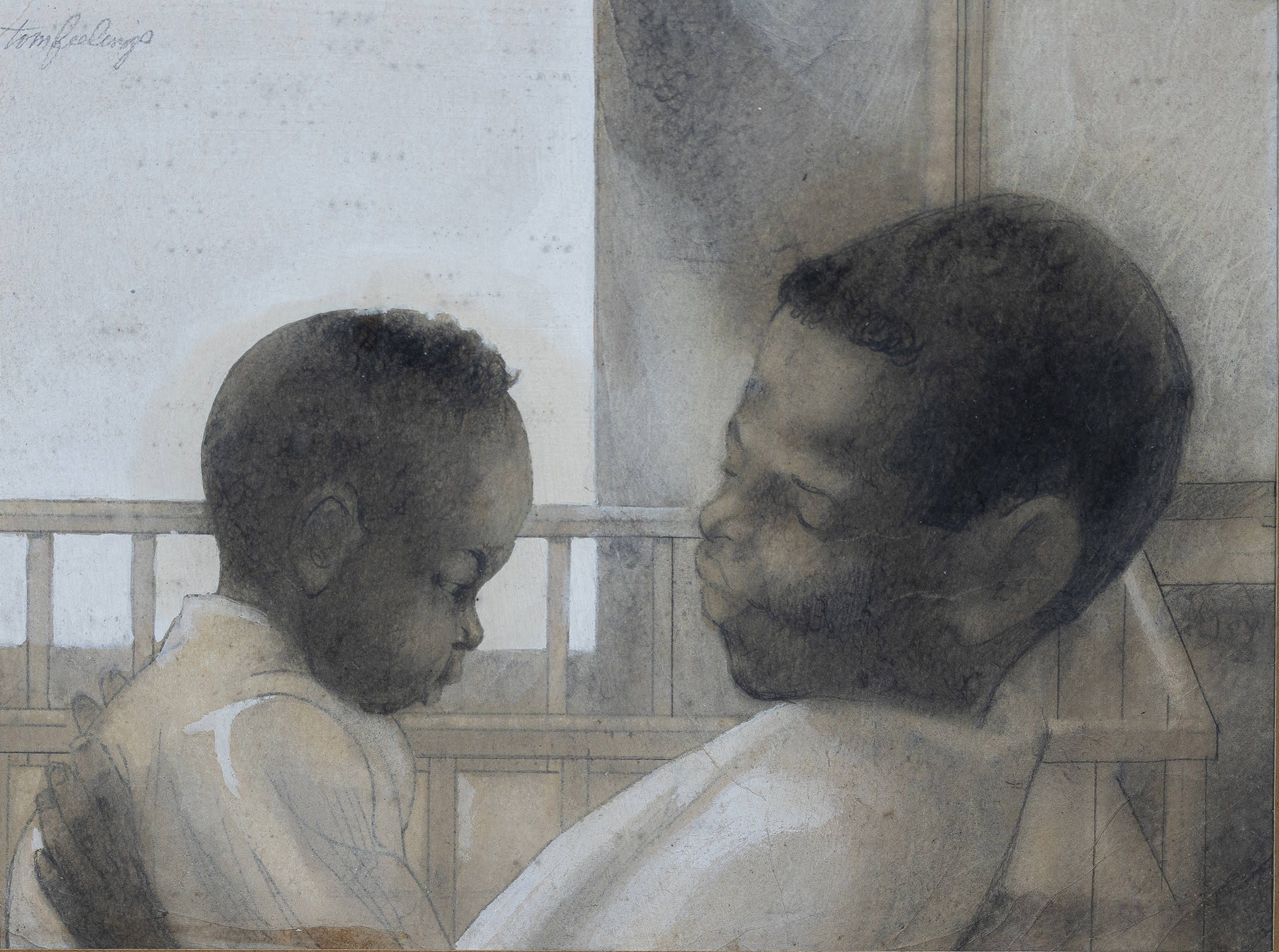 A Painting Of A Father And Child.