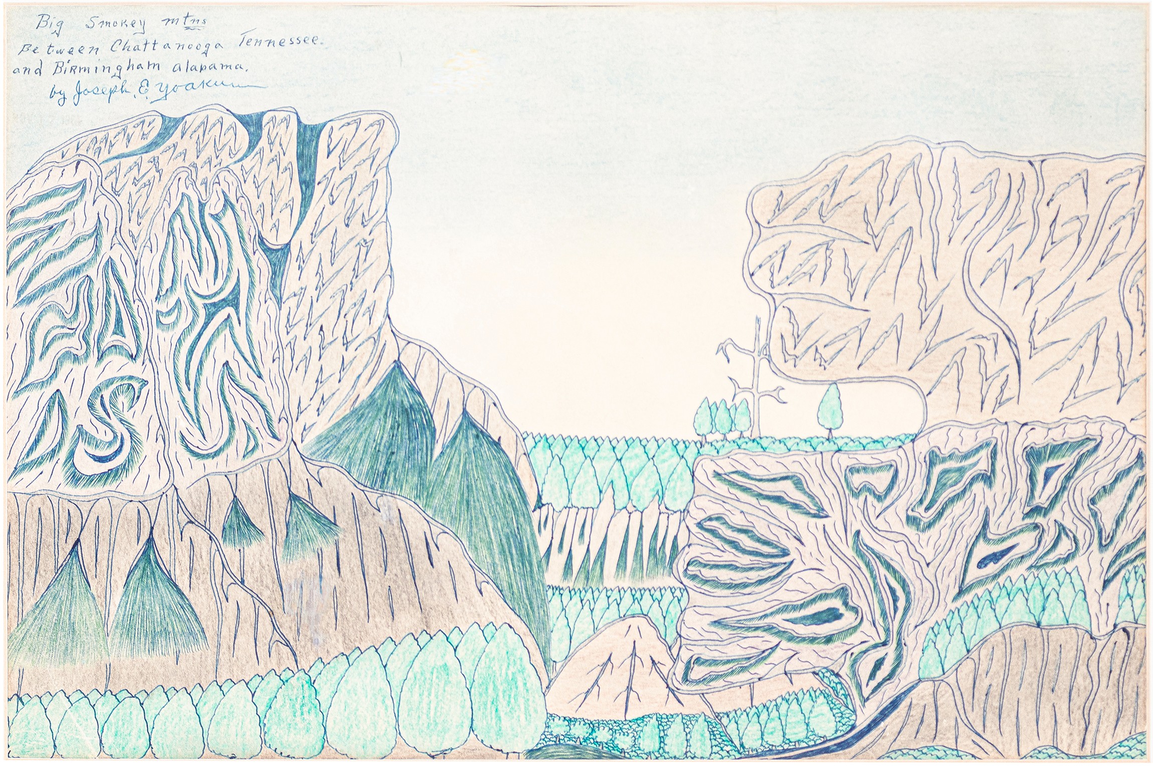 Joseph Elmer Yoakum Drawing Of A Landscape