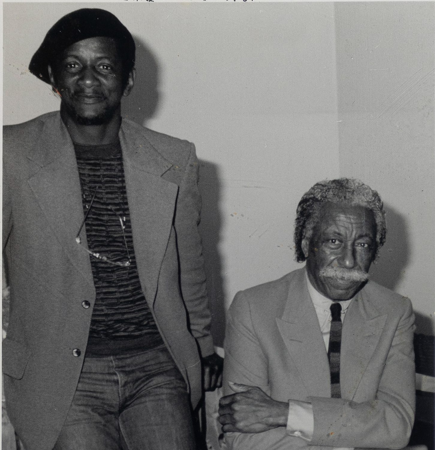 A Black And White Photograph Of Jim Alexander And Gordon Parks