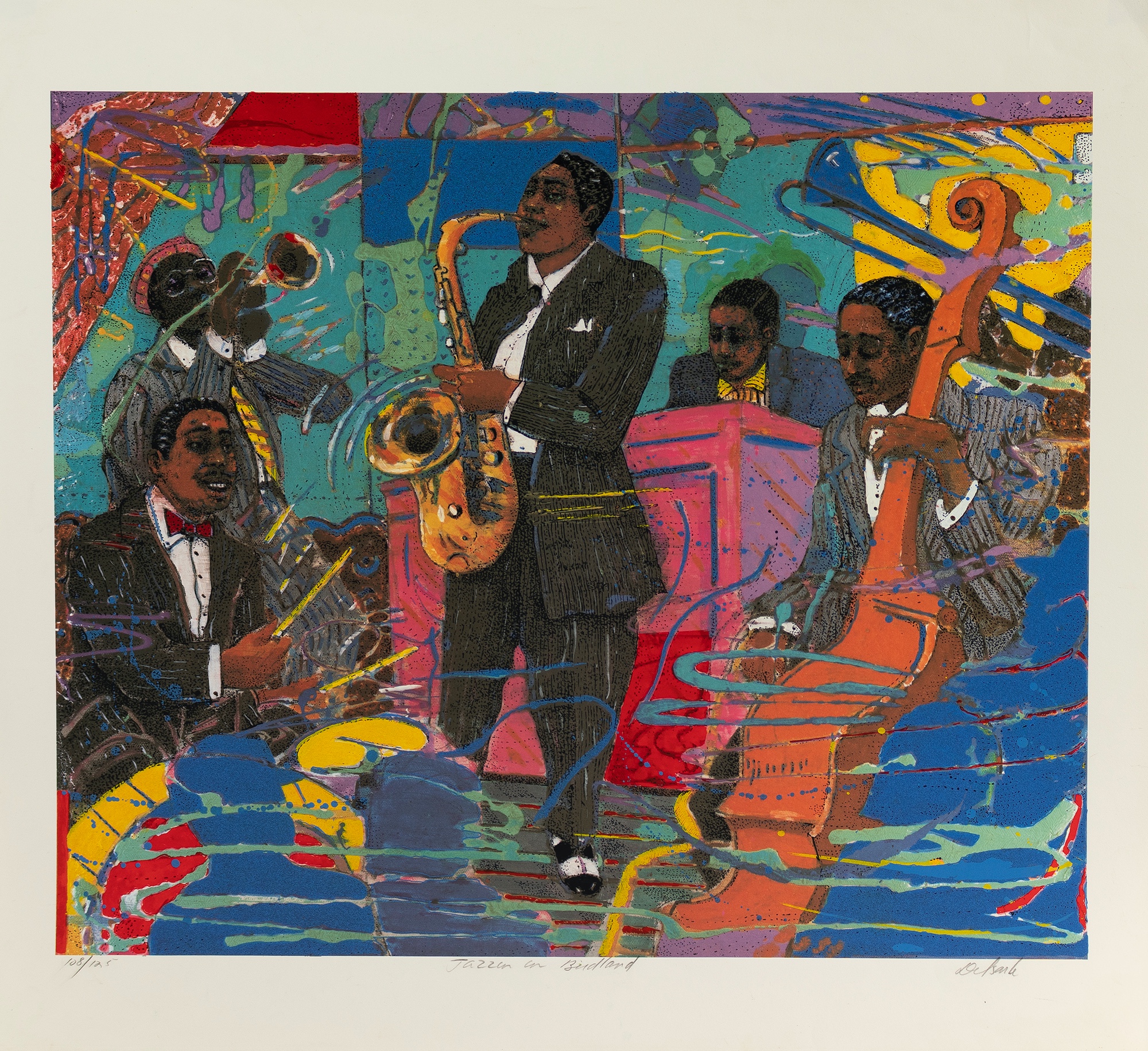 A Painting Of A Jazz Band By Louis Delsarte